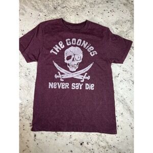 The Goonies One Eyed Willie Pirate Never Say Die Small Maroon T Shirt Licensed
